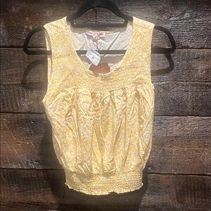 Yellow Sleeveless Smocked Waist Tank and Skirt
